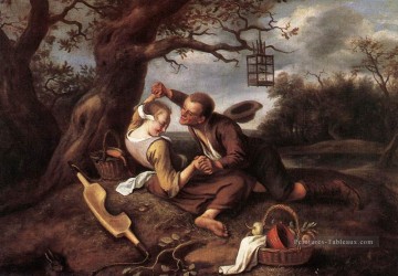 Merry Couple néerlandais genre peintre Jan Steen Peinture à l'huile
